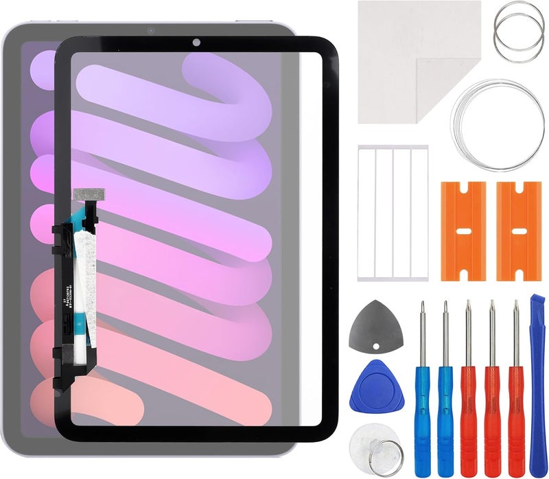 SWARK New Touch Screen Digitizer Replacement for iPad mini 6 2021 8.3'' A2567 A2568 A2569 with OCA Adhesive Repair Tools Kit-No LCD Screen - Image 1